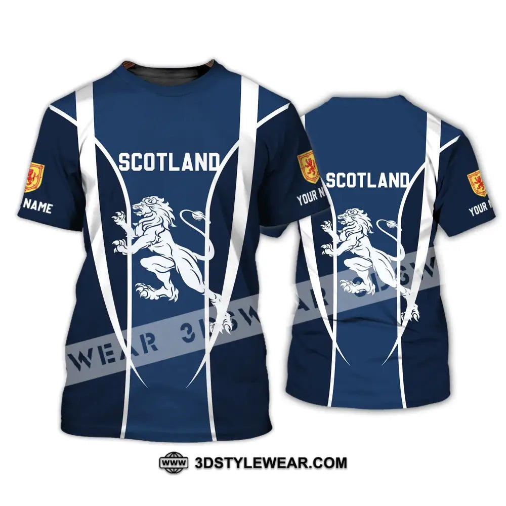 Unisex Shirt - Custom Name 3D Lion Of Scotland T-Shirt / S T-Shirt