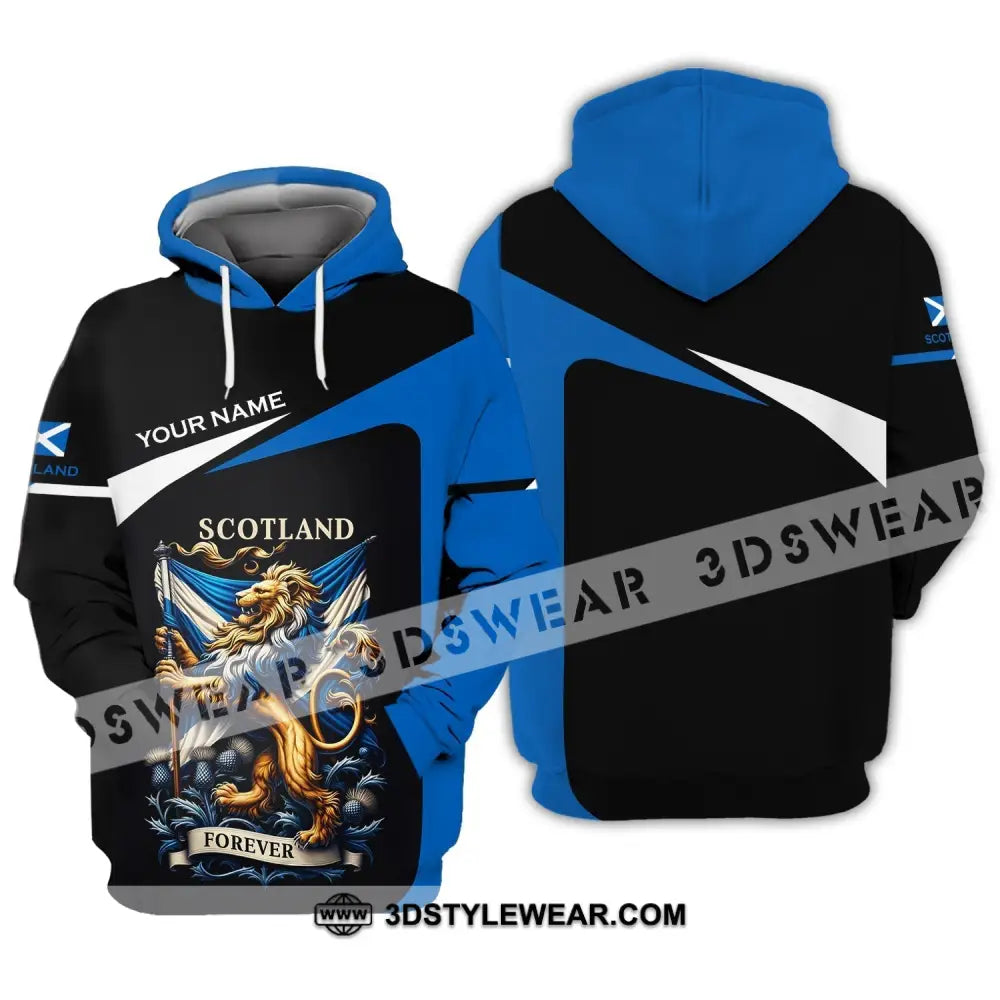 Unisex Shirt - Custom Name 3D Scotland Forever Hoodie / S T-Shirt