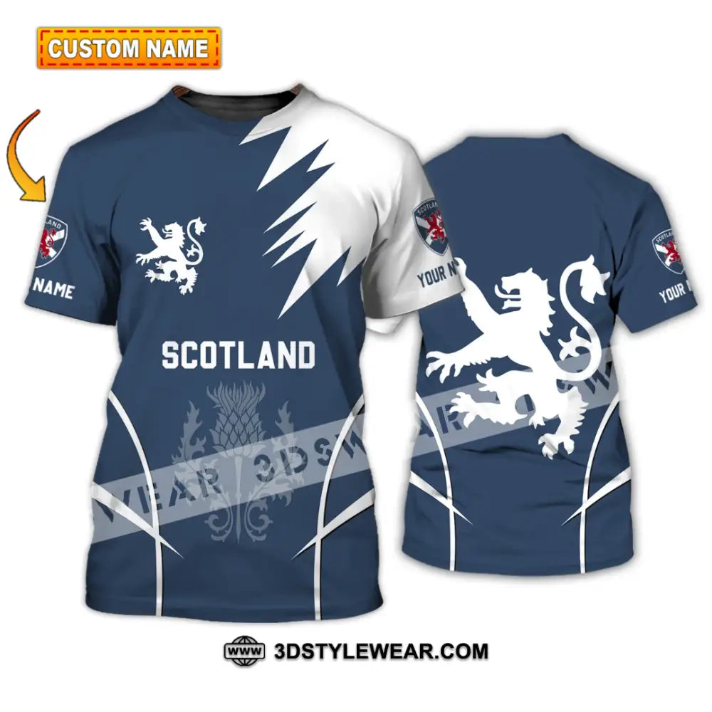 Unisex Shirt - Custom Name 3D Scotland Logo T-Shirt