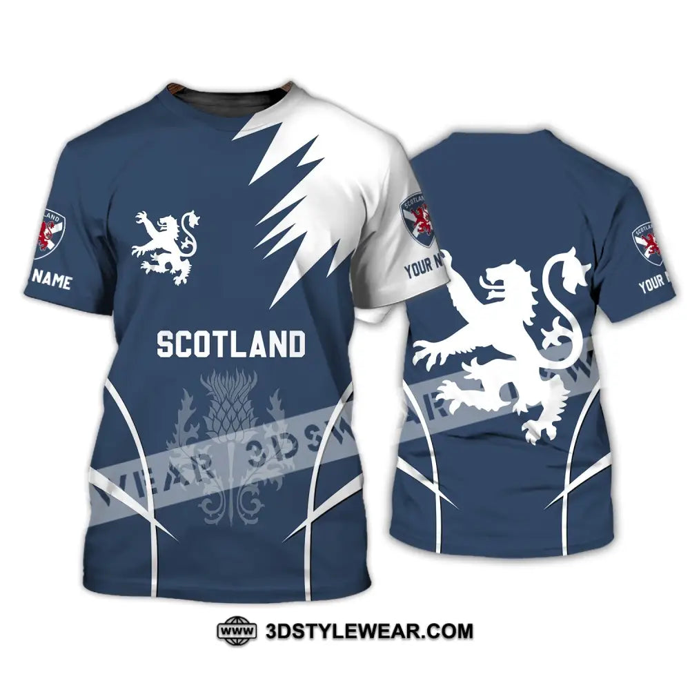 Unisex Shirt - Custom Name 3D Scotland Logo T-Shirt / S T-Shirt