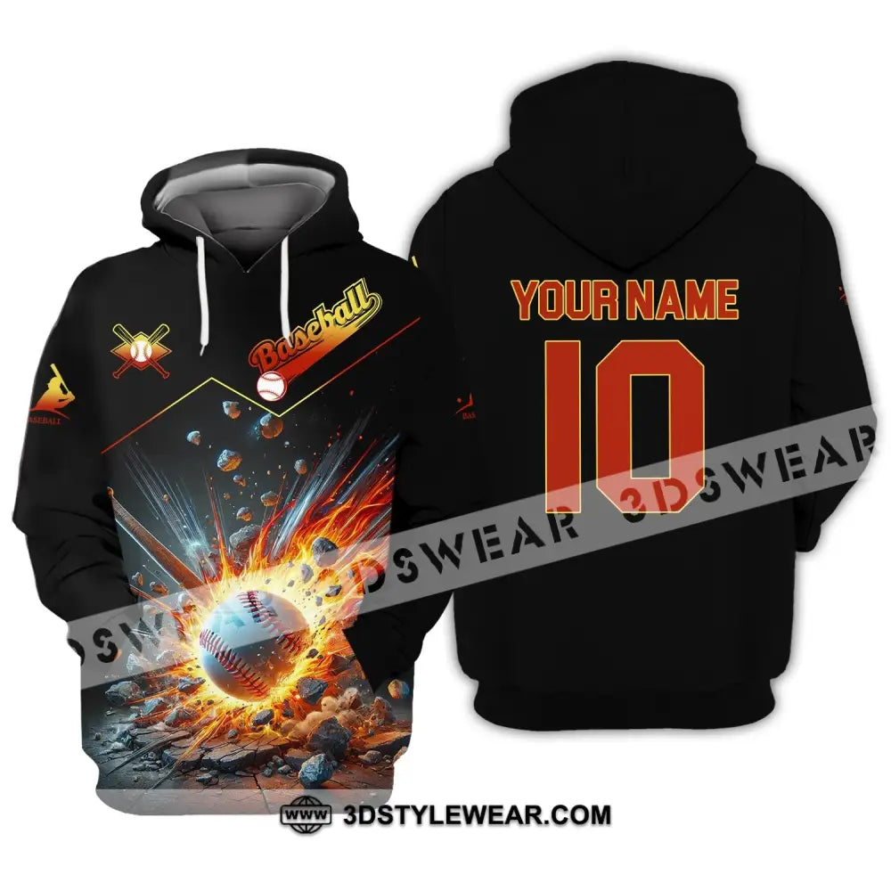 Unisex Shirt - Custom Name And Number Baseball Sport Hoodie / S T-Shirt