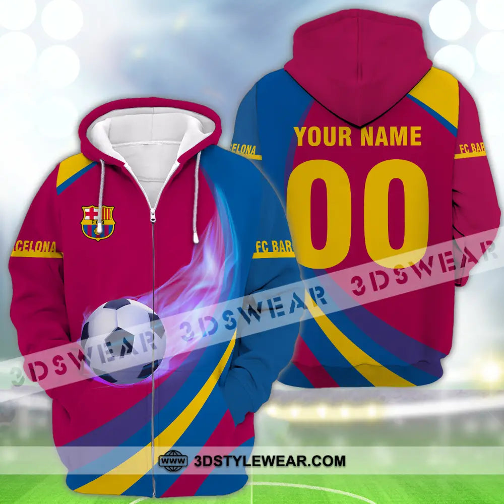 Unisex Shirt - Custom Name And Number Blaugrana Lover Zipper Hoodie / S T-Shirt