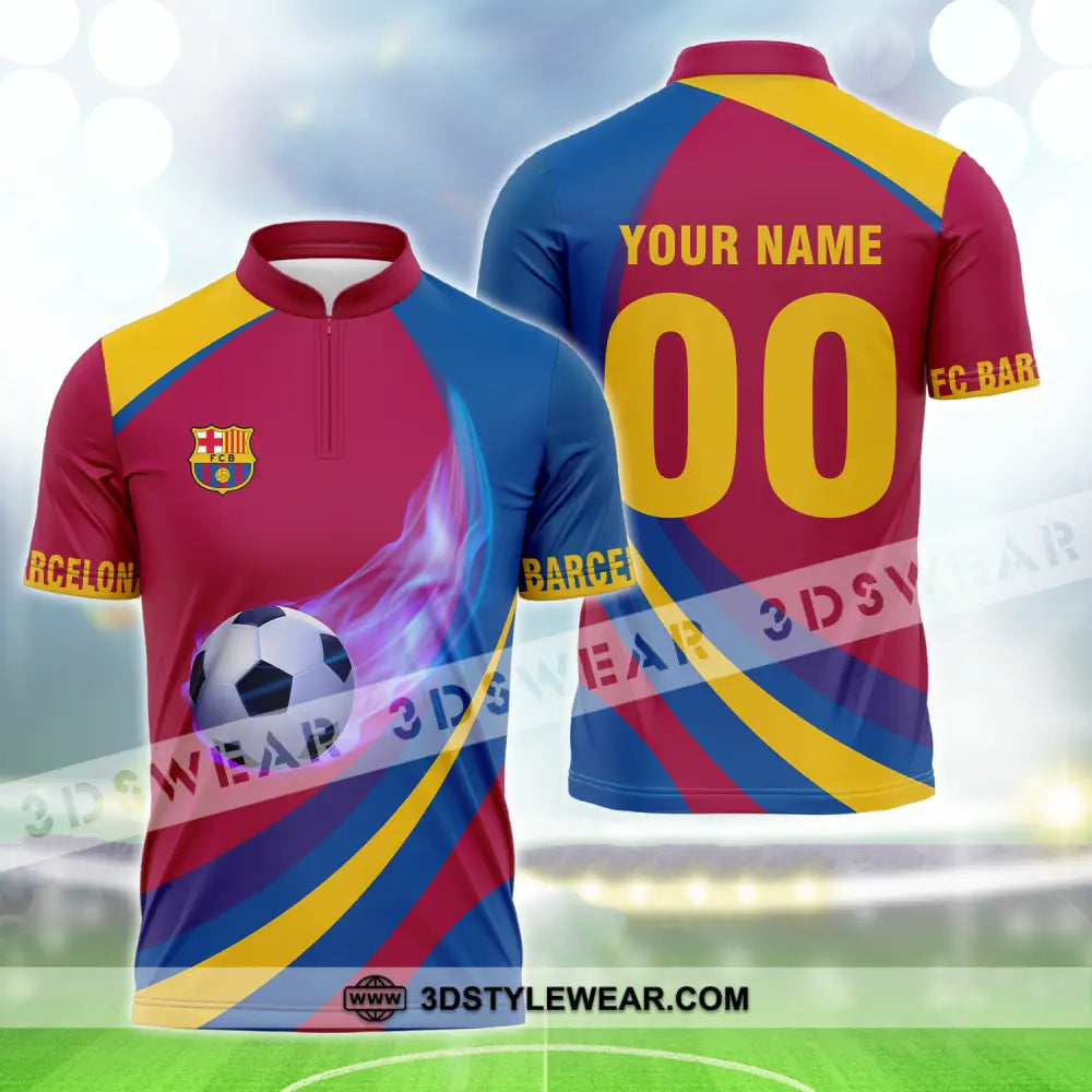 Unisex Shirt - Custom Name And Number Blaugrana Lover Zipper Polo / S T-Shirt