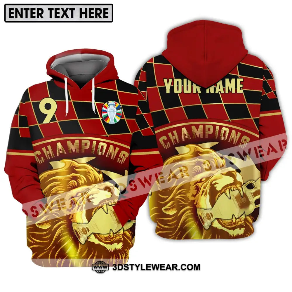 Unisex Shirt - Custom Name And Number Champions Gold Lion Hoodie / S T-Shirt