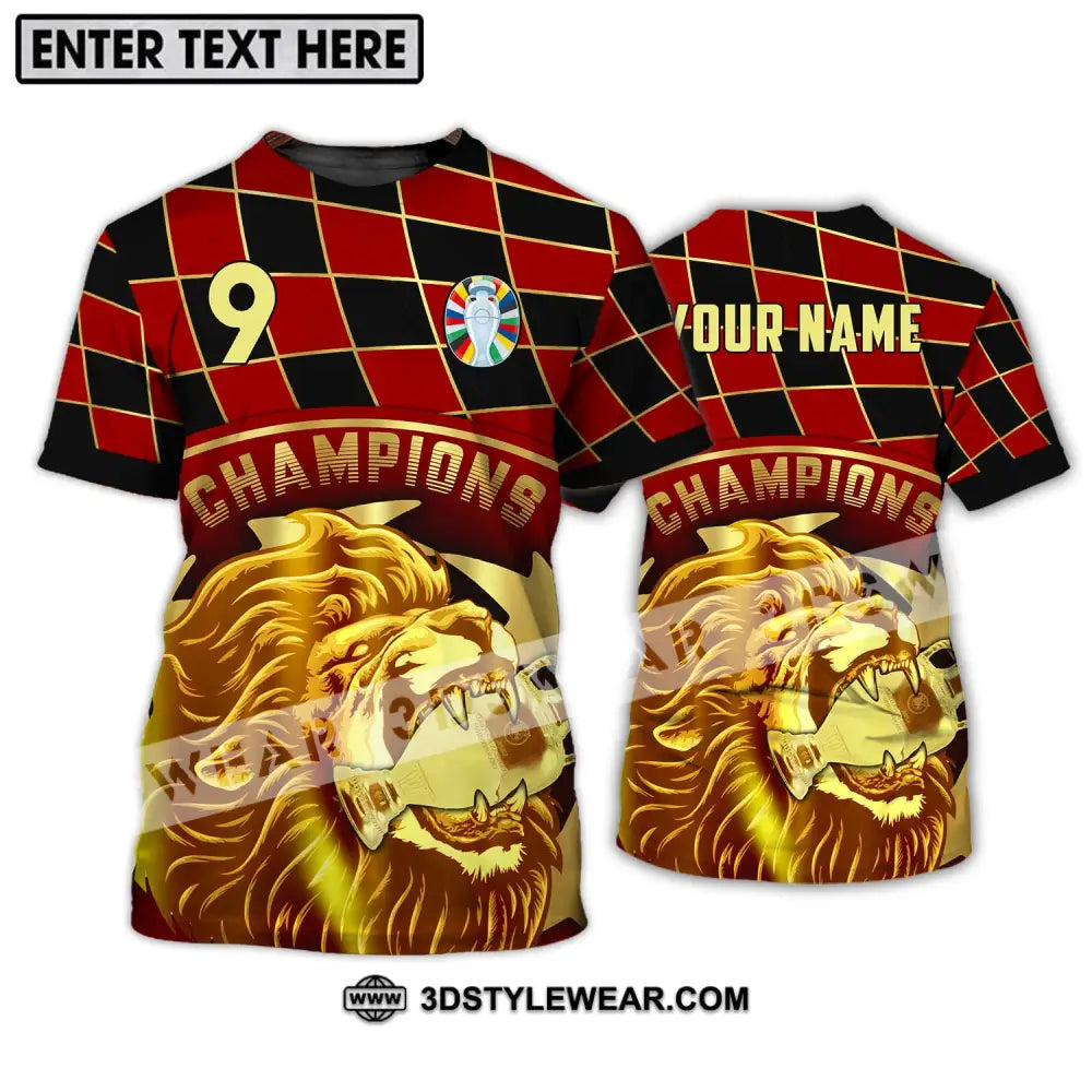 Unisex Shirt - Custom Name And Number Champions Gold Lion T-Shirt / S T-Shirt