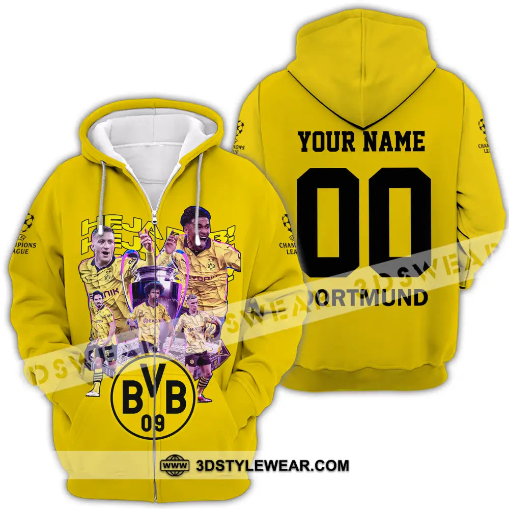 Unisex Shirt - Custom Name And Number Der Bvb C1 Zipper Hoodie / S T-Shirt