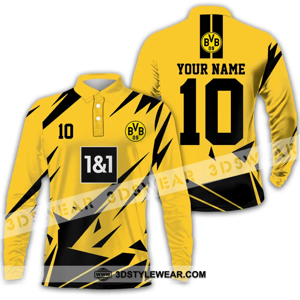 Unisex Shirt - Custom Name And Number Der Bvb Lover Long Sleeve Polo / S T-Shirt