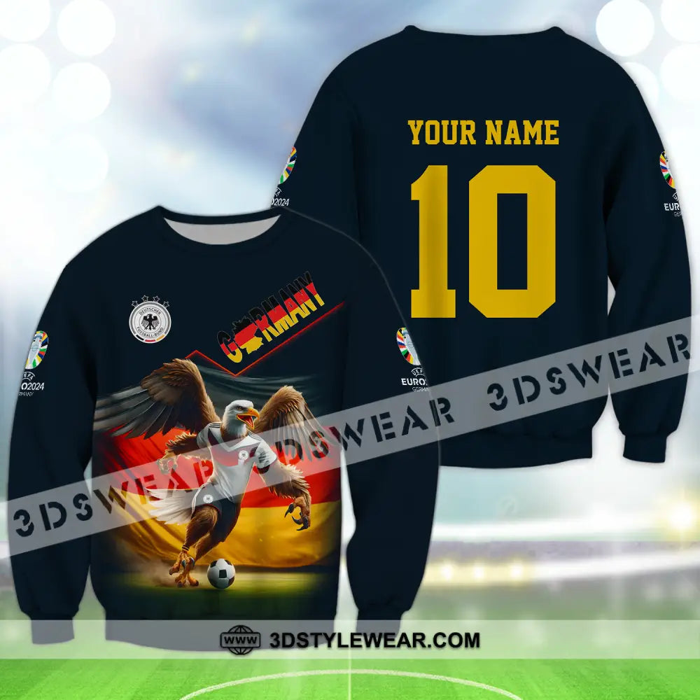 Unisex Shirt - Custom Name And Number Eagle Germany Euro 2024 Long Sleeve / S T-Shirt