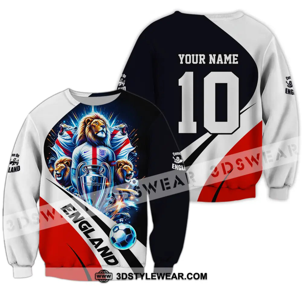 Unisex Shirt - Custom Name And Number England Euro 2024 National Team Long Sleeve / S T-Shirt