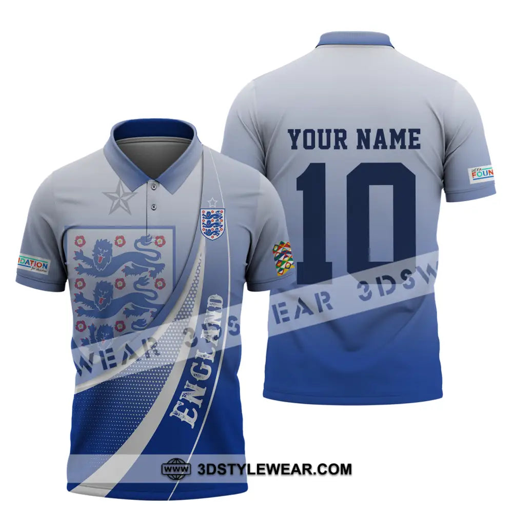 Unisex Shirt - Custom Name And Number England Euro 2024 Polo / S T-Shirt