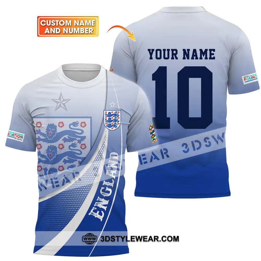 Unisex Shirt - Custom Name And Number England Euro 2024 T-Shirt