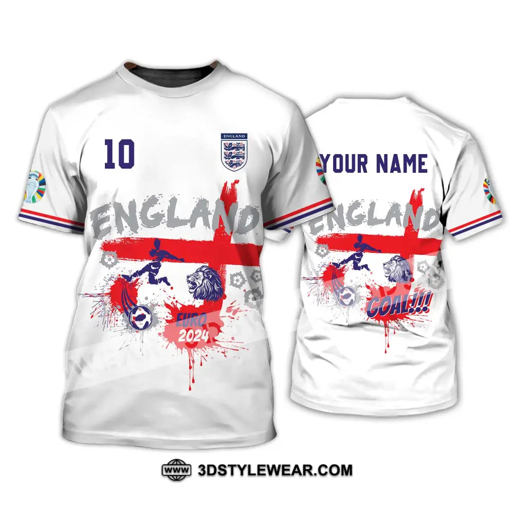 Unisex Shirt - Custom Name And Number England Euro 2024 Team Flag Color T-Shirt / S T-Shirt