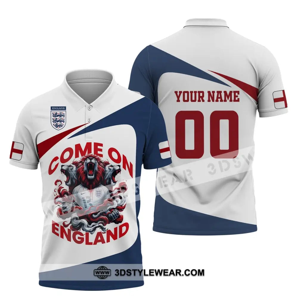 Unisex Shirt Custom Name And Number England Football Come On Polo Long Sleeve / S T-Shirt