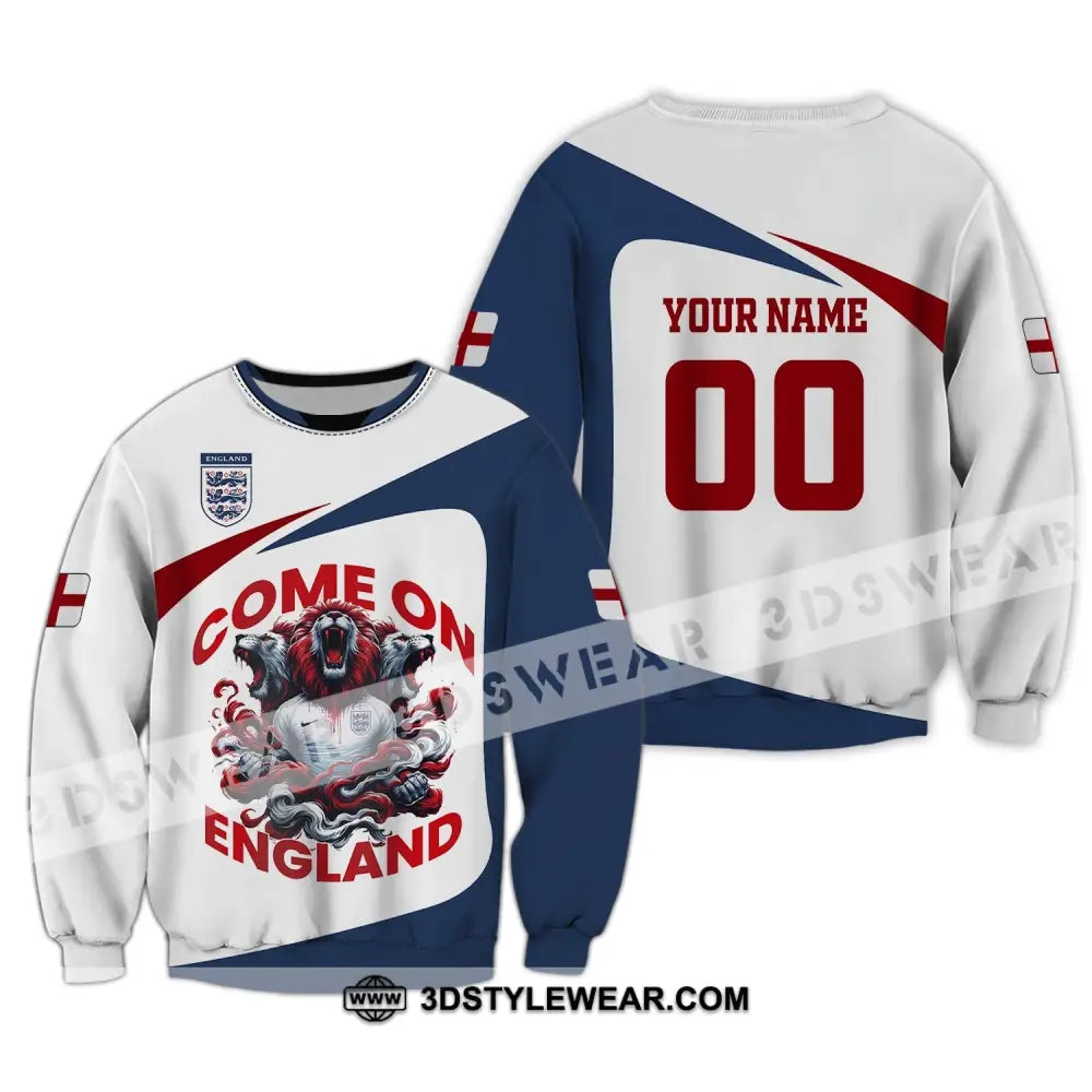 Unisex Shirt Custom Name And Number England Football Come On Polo Long Sleeve / S T-Shirt