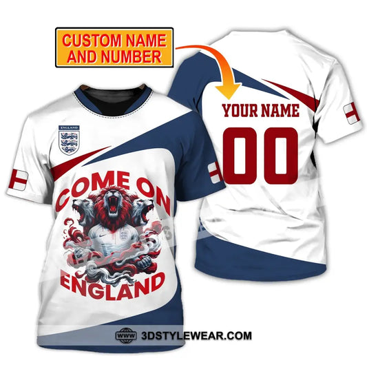 Unisex Shirt Custom Name And Number England Football Come On Polo Long Sleeve T-Shirt