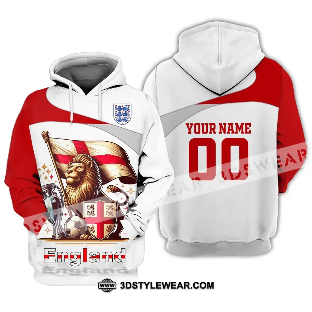 Unisex Shirt Custom Name And Number England Football Euro 2024 Polo Long Sleeve Hoodie / S T-Shirt