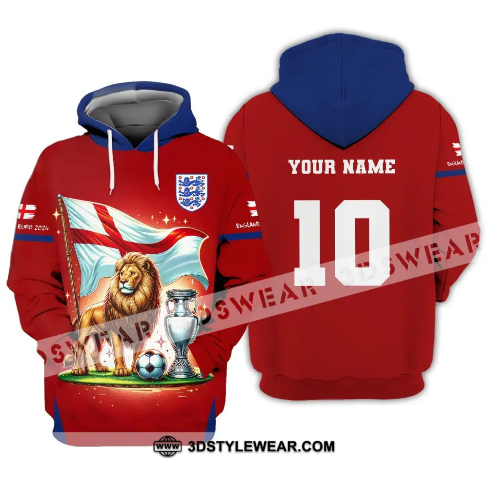 Unisex Shirt Custom Name And Number England Football Euro 2024 Polo Long Sleeve Hoodie / S T-Shirt