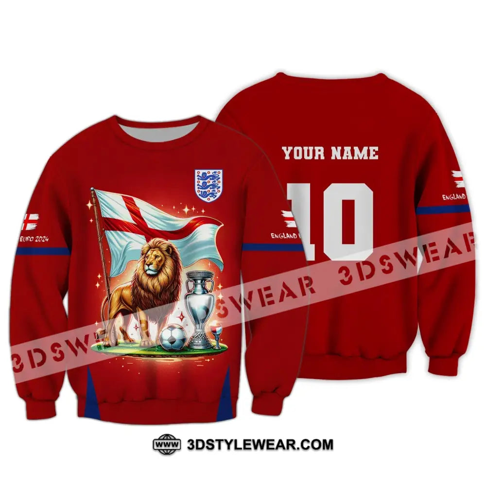 Unisex Shirt Custom Name And Number England Football Euro 2024 Polo Long Sleeve / S T-Shirt