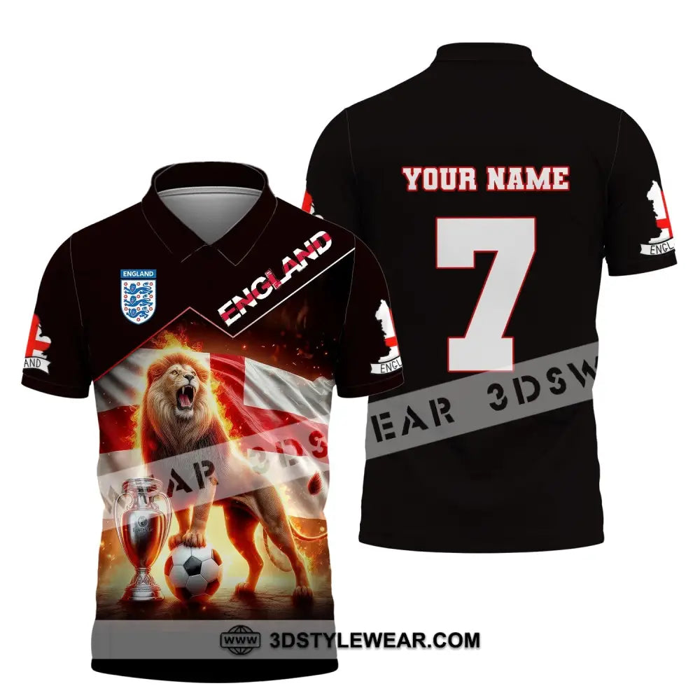 Unisex Shirt Custom Name And Number England Football Euro 2024 Polo Long Sleeve / S T-Shirt