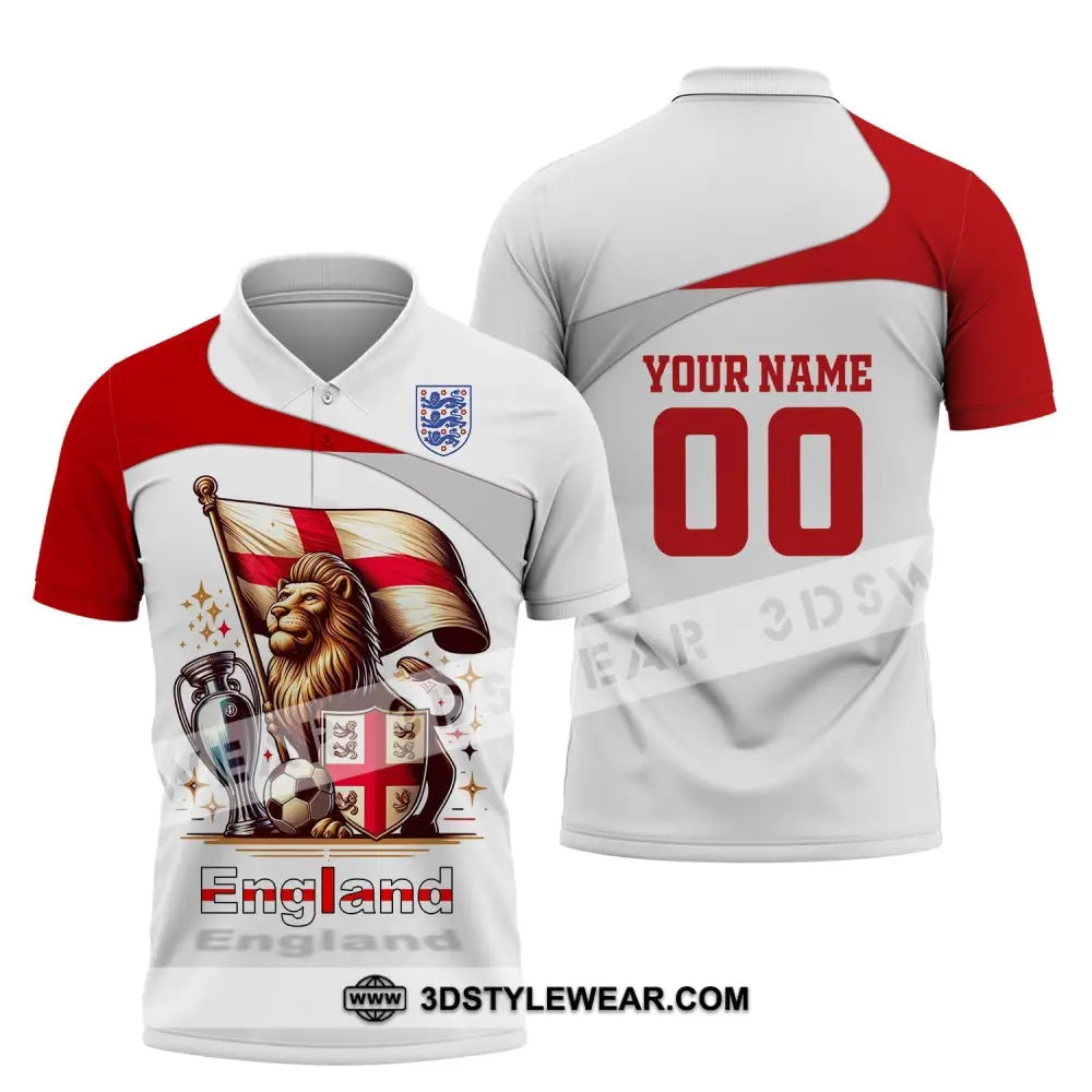 Unisex Shirt Custom Name And Number England Football Euro 2024 Polo Long Sleeve / S T-Shirt