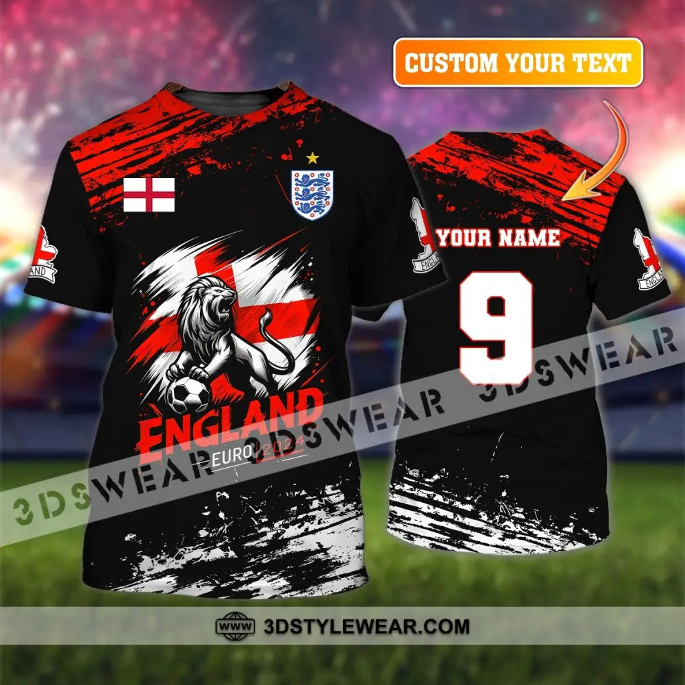 Unisex Shirt Custom Name And Number England Football Euro 2024 Polo Long Sleeve T-Shirt