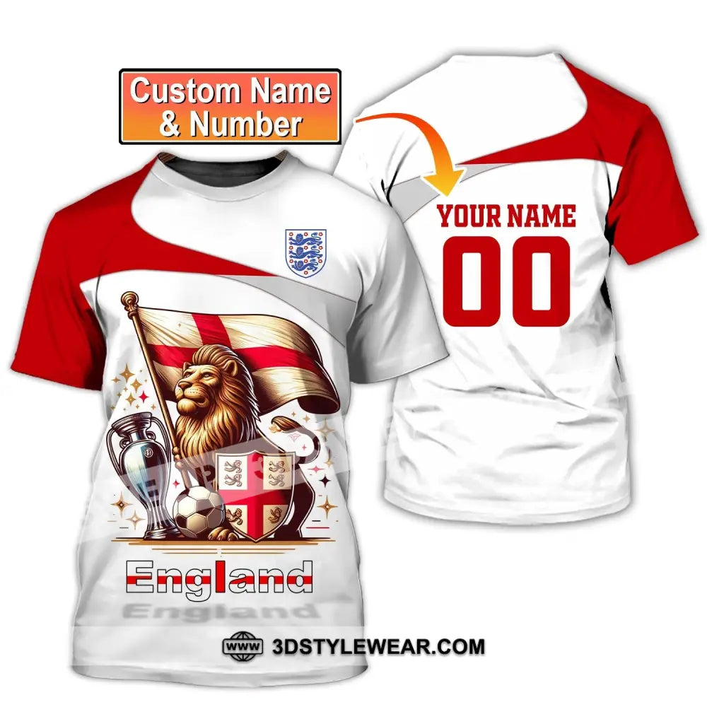 Unisex Shirt Custom Name And Number England Football Euro 2024 Polo Long Sleeve T-Shirt