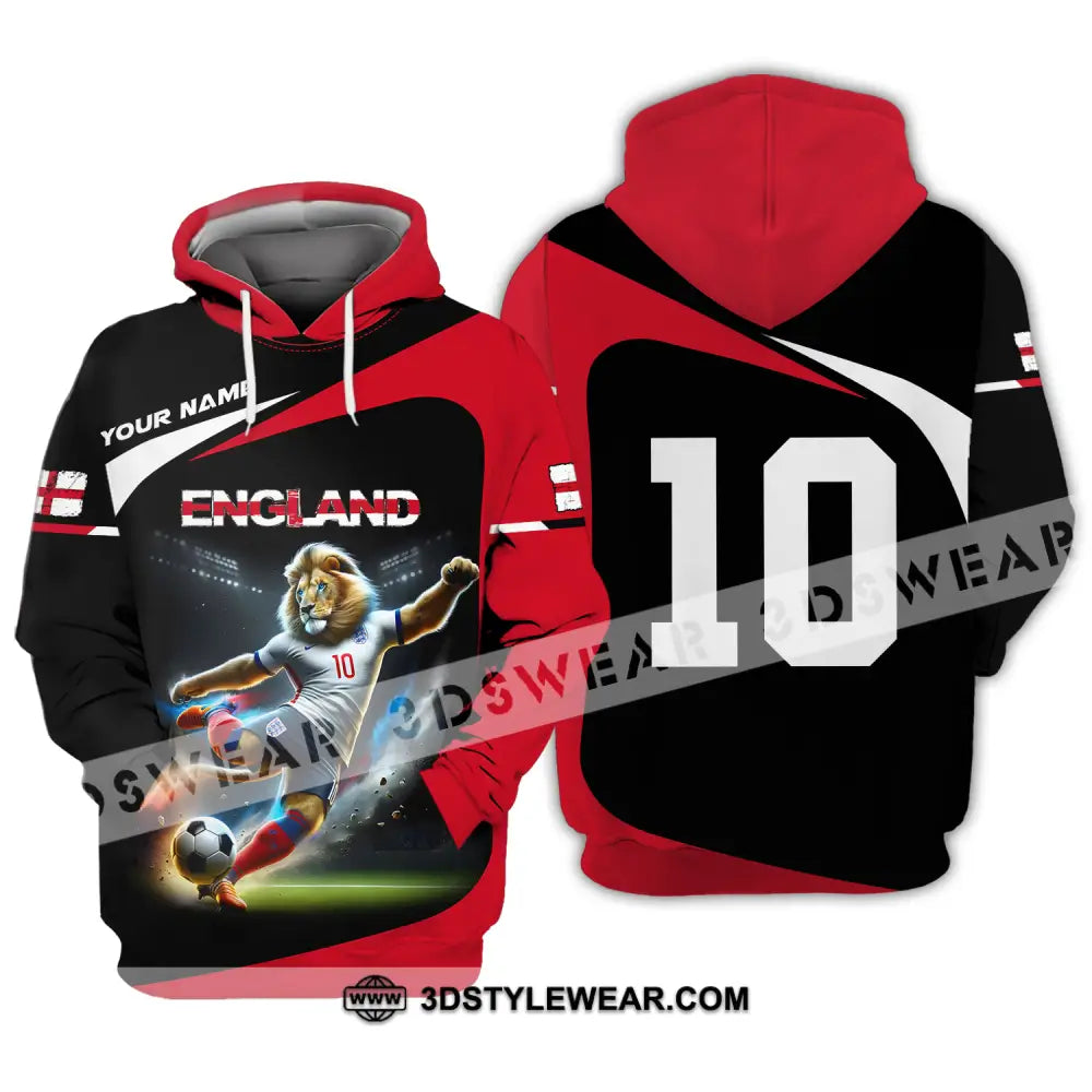 Unisex Shirt - Custom Name And Number England Lion Playing Ball Hoodie / S T-Shirt