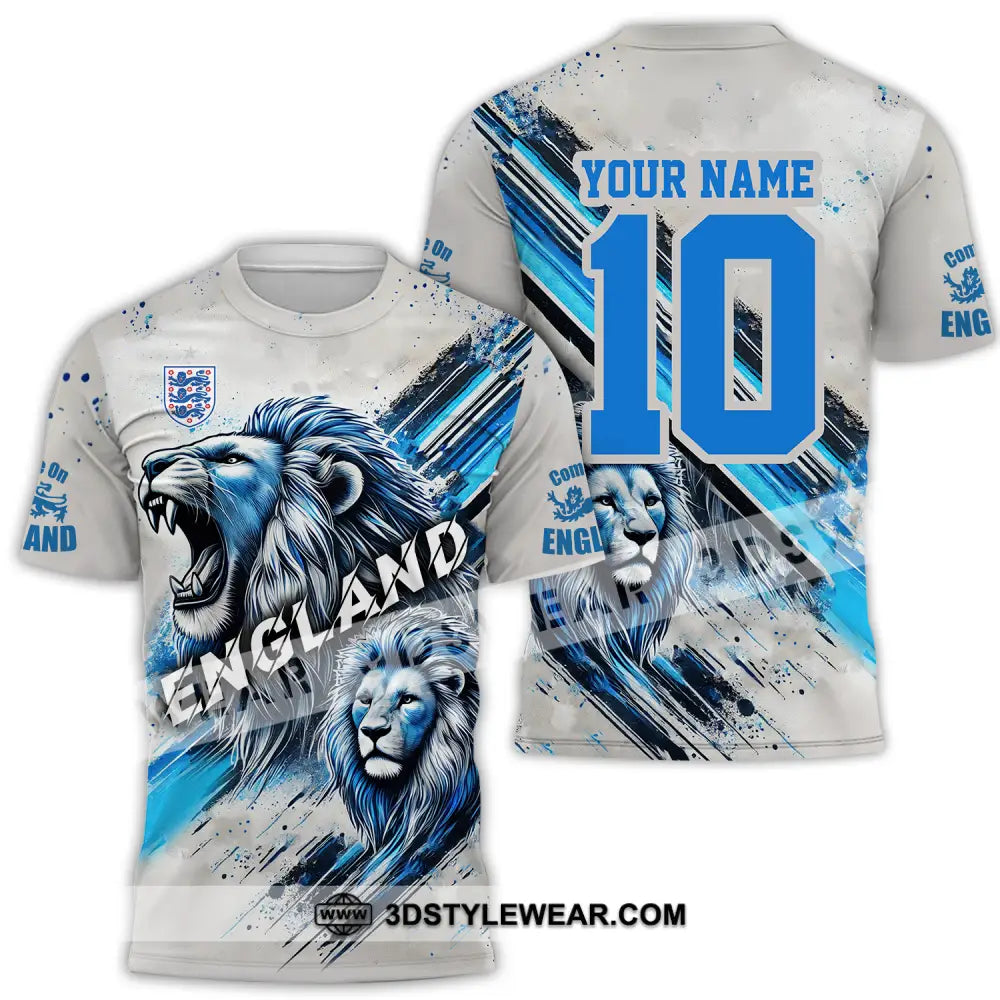 Unisex Shirt - Custom Name And Number England Lover Cool Lion T-Shirt / S T-Shirt