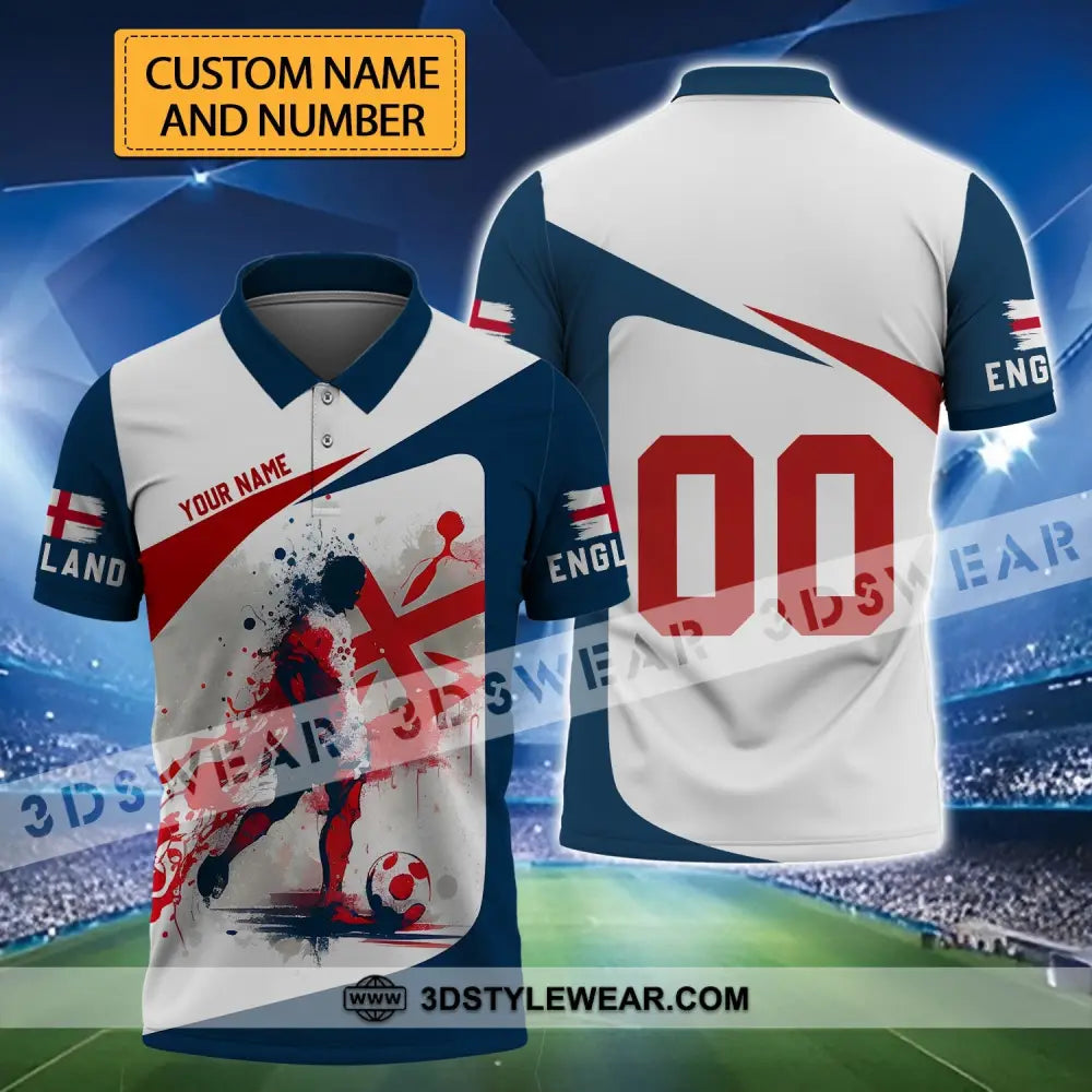 Unisex Shirt - Custom Name And Number England Man Playing Ball Euro 2024 T-Shirt