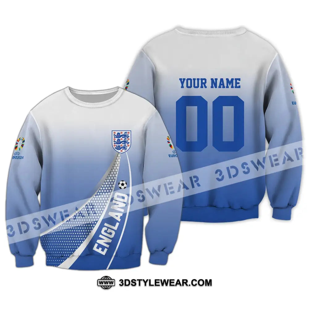 Unisex Shirt - Custom Name And Number England National Team Euro 2024 Long Sleeve / S T-Shirt