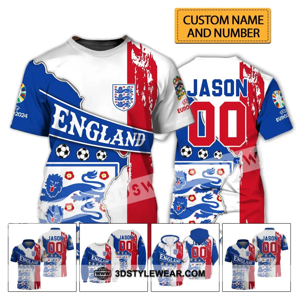 Unisex Shirt - Custom Name And Number England National Team T-Shirt