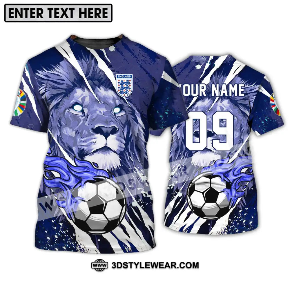 Unisex Shirt - Custom Name And Number England Team Lion Ball T-Shirt / S T-Shirt