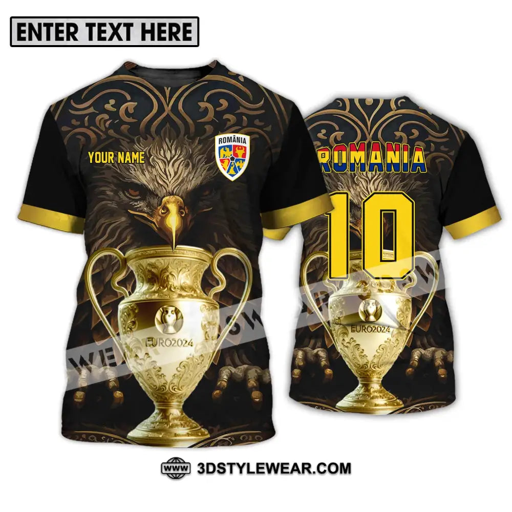 Unisex Shirt - Custom Name And Number Euro 2024 Cup Romania Team T-Shirt / S T-Shirt