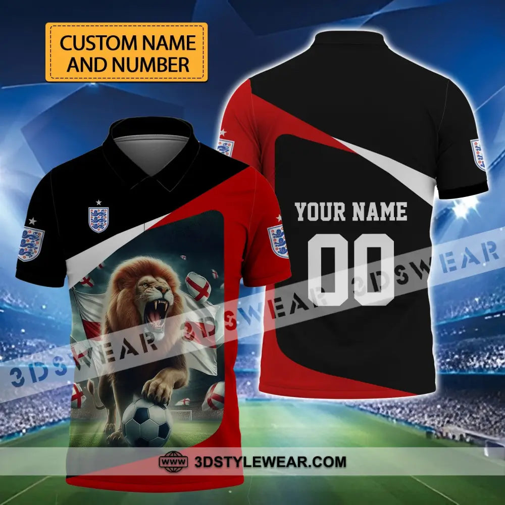 Unisex Shirt - Custom Name And Number Euro 2024 England Lion Line T-Shirt