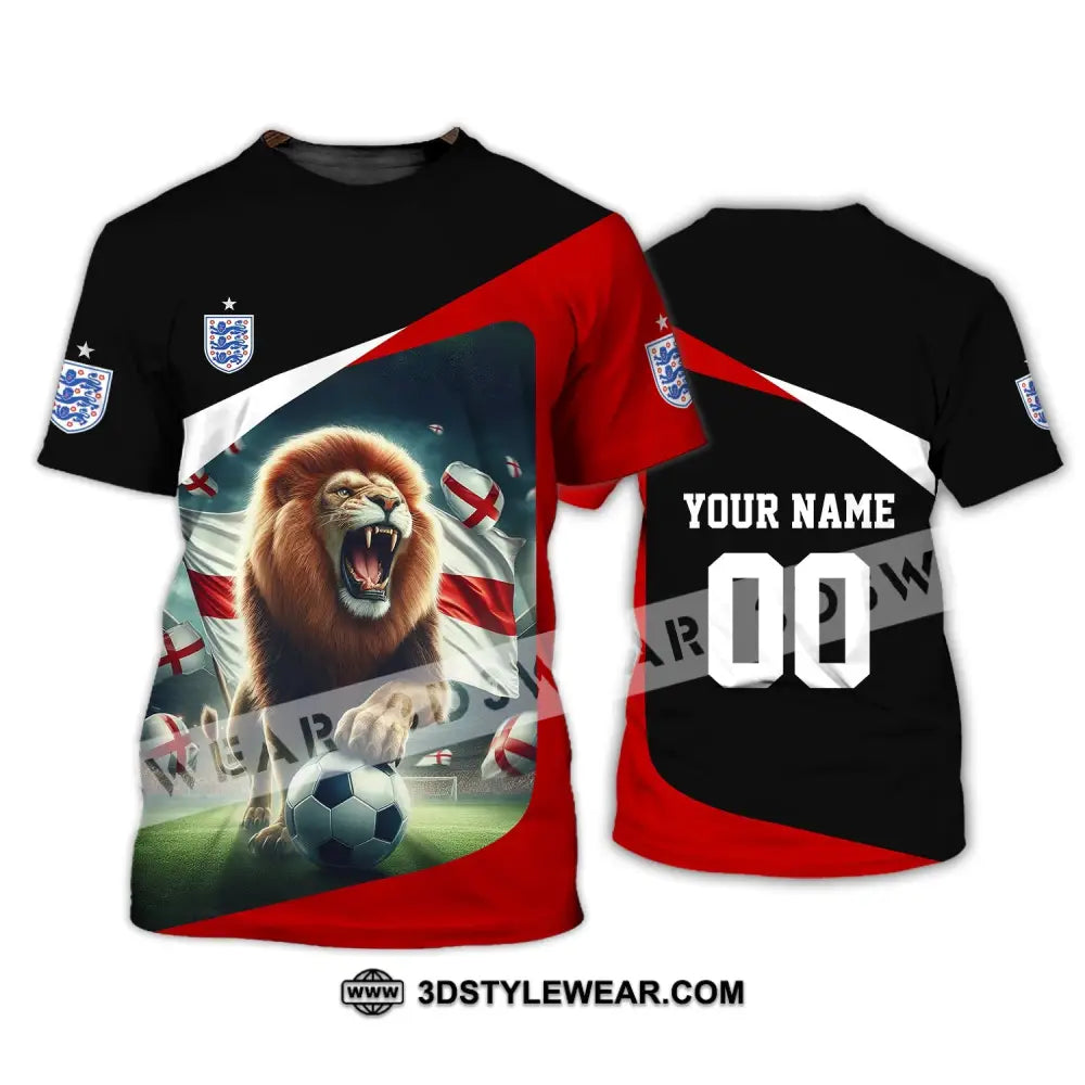 Unisex Shirt - Custom Name And Number Euro 2024 England Lion Line T-Shirt / S T-Shirt