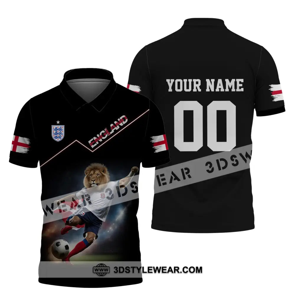 Unisex Shirt - Custom Name And Number Euro 2024 England Lion Polo / S T-Shirt