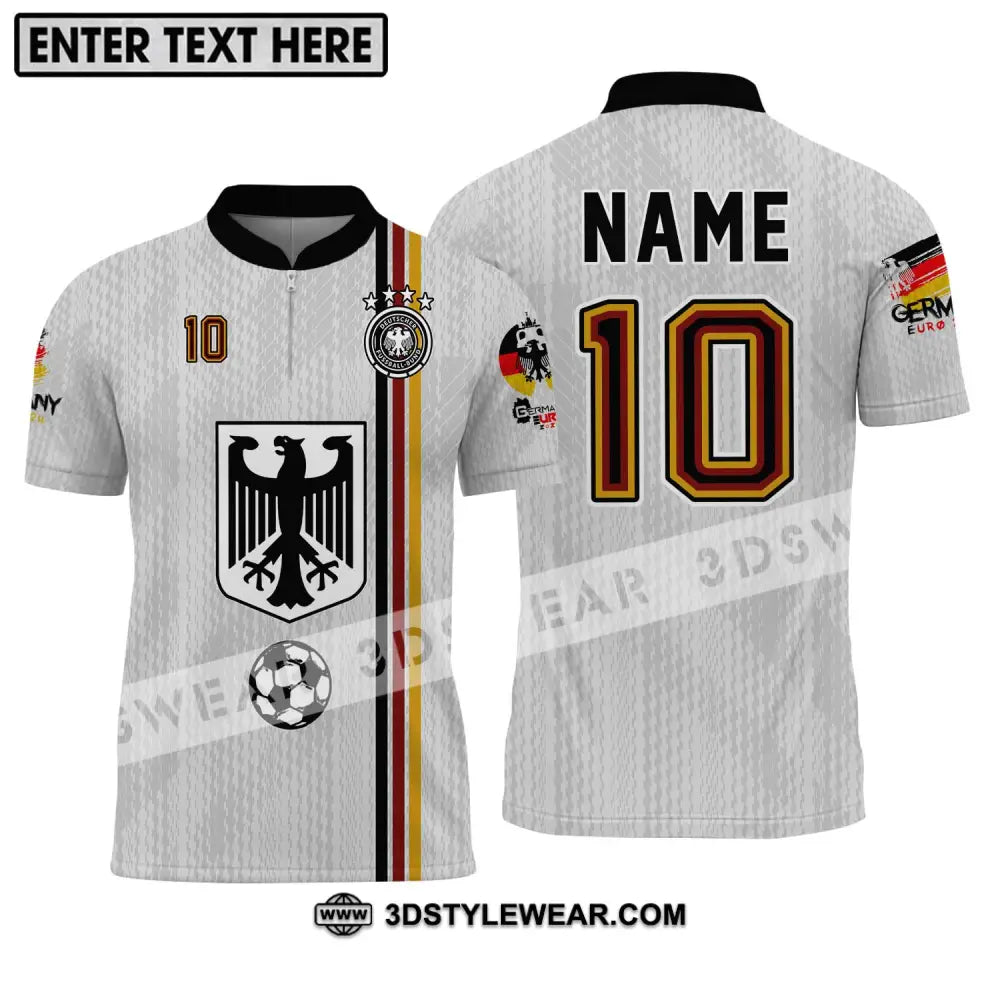 Unisex Shirt - Custom Name And Number Euro 2024 German Zipper Polo / S T-Shirt