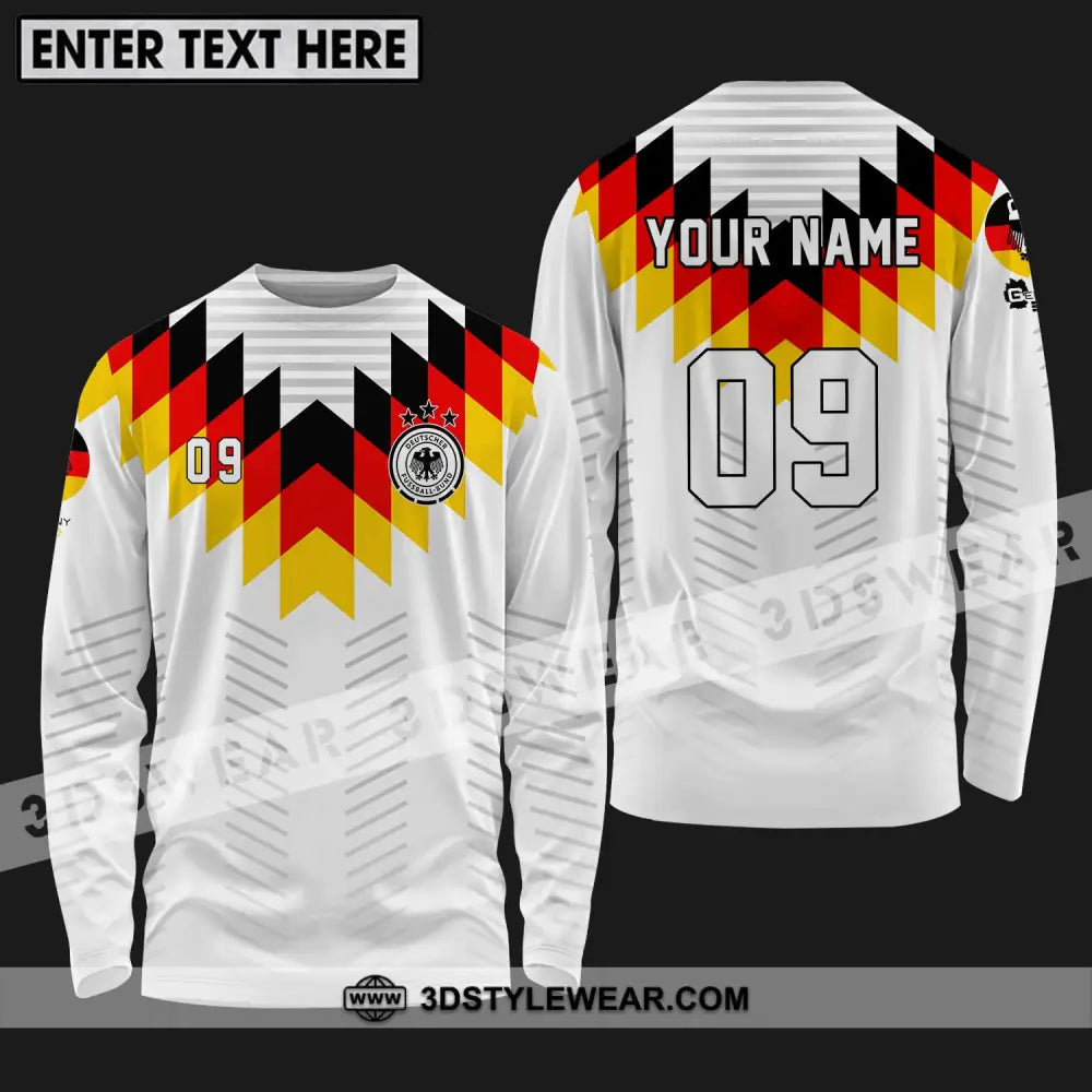 Unisex Shirt - Custom Name And Number Euro 2024 Germany National Team Flag Color Long Sleeve / S