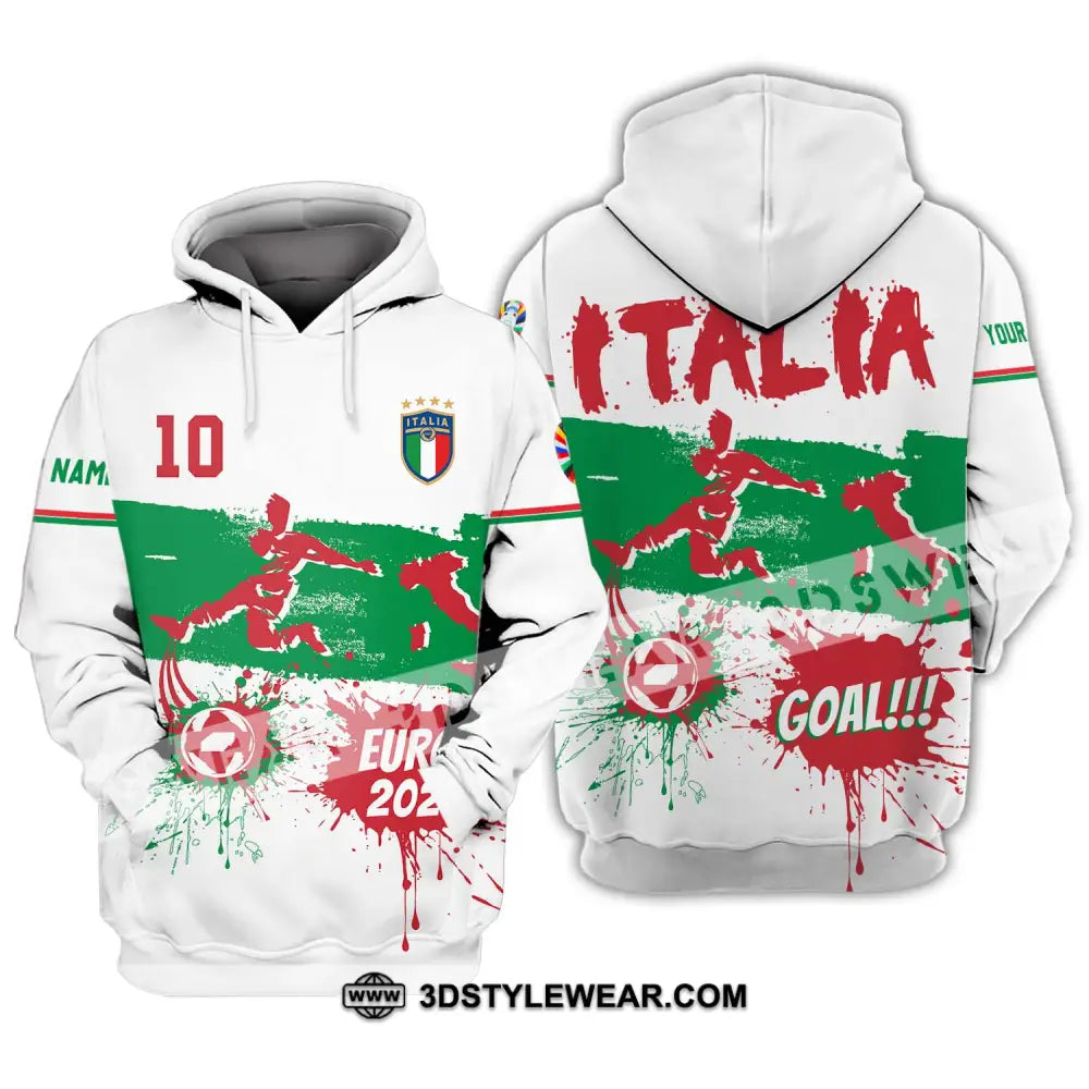 Unisex Shirt - Custom Name And Number Euro 2024 Italy National Team Goal! Hoodie / S T-Shirt