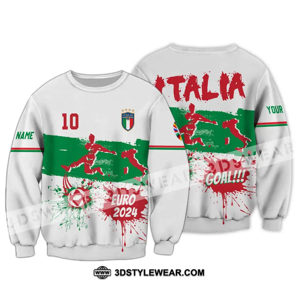 Unisex Shirt - Custom Name And Number Euro 2024 Italy National Team Goal! Long Sleeve / S T-Shirt