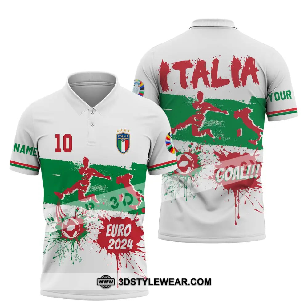 Unisex Shirt - Custom Name And Number Euro 2024 Italy National Team Goal! Polo / S T-Shirt