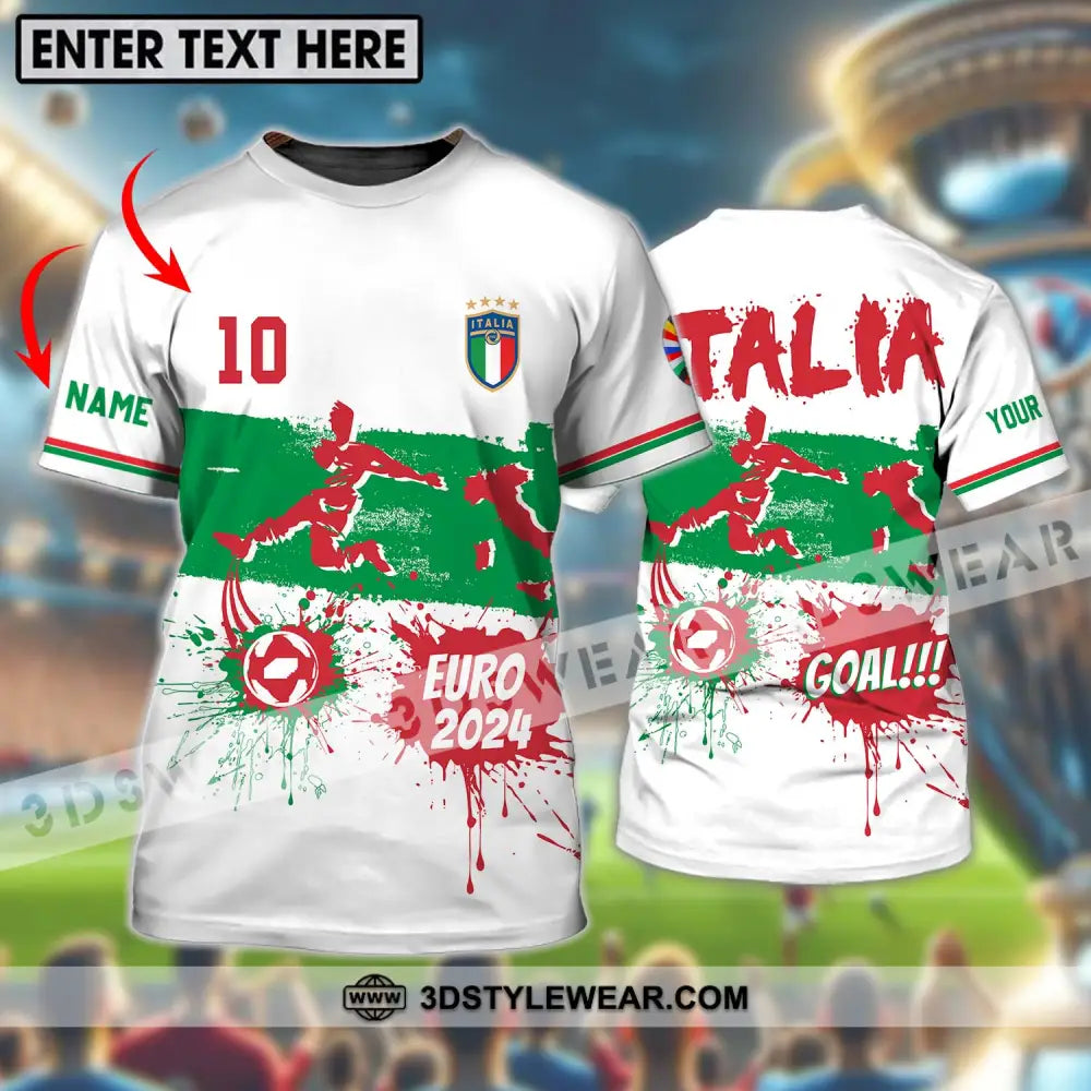 Unisex Shirt - Custom Name And Number Euro 2024 Italy National Team Goal! T-Shirt