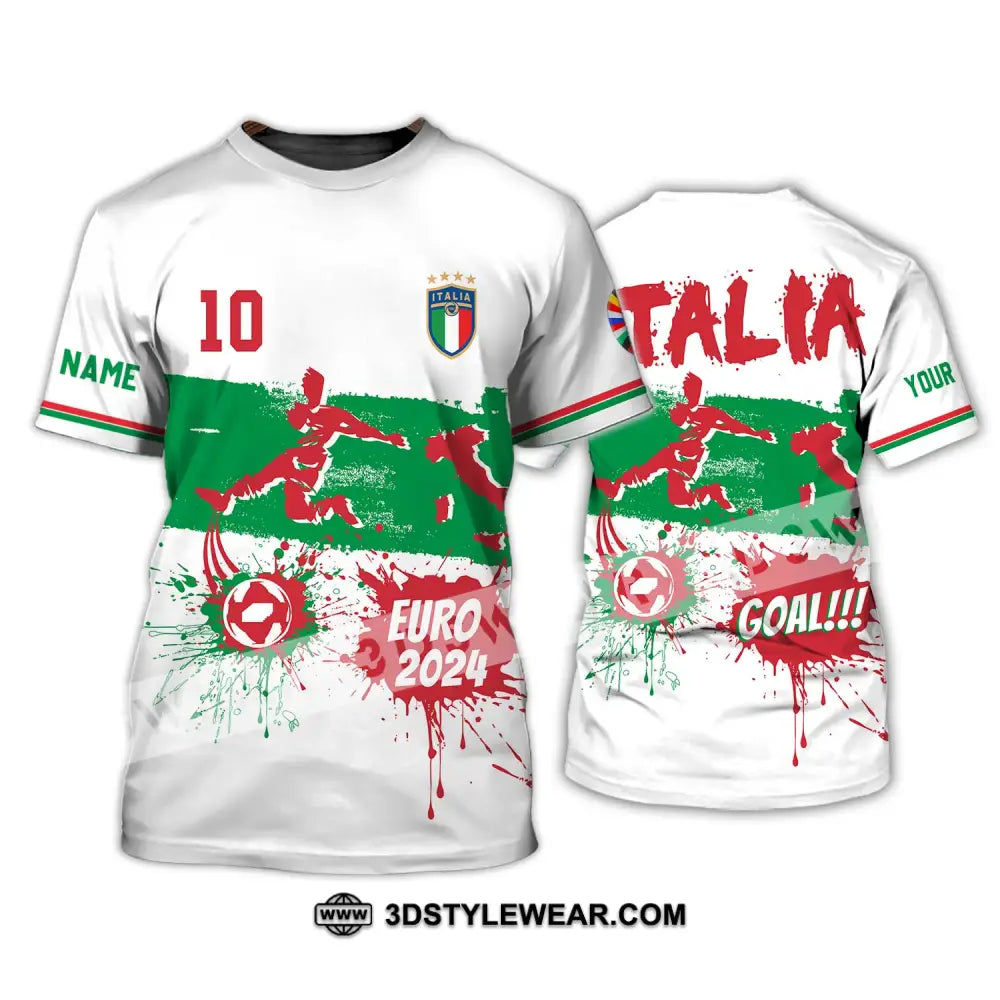 Unisex Shirt - Custom Name And Number Euro 2024 Italy National Team Goal! T-Shirt / S T-Shirt