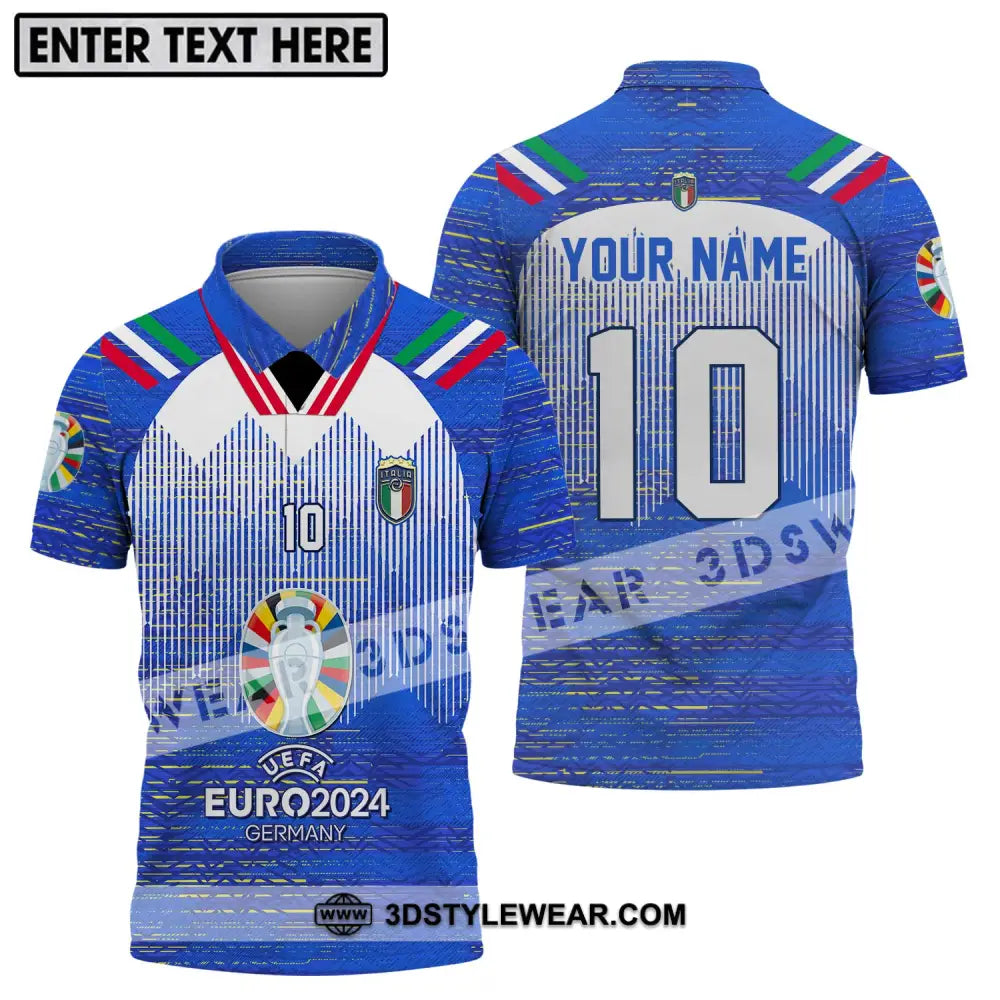 Unisex Shirt - Custom Name And Number Euro 2024 Italy National Team Polo / S T-Shirt