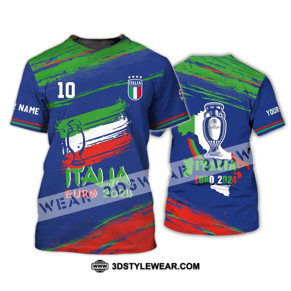 Unisex Shirt - Custom Name And Number Euro 2024 Italy Team Cup T-Shirt / S T-Shirt