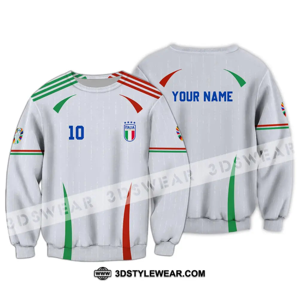 Unisex Shirt - Custom Name And Number Euro 2024 Italy Team Long Sleeve / S T-Shirt