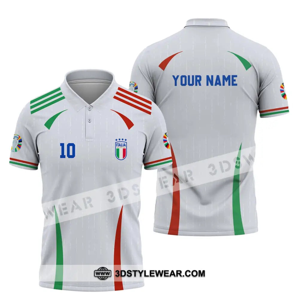 Unisex Shirt - Custom Name And Number Euro 2024 Italy Team Polo / S T-Shirt