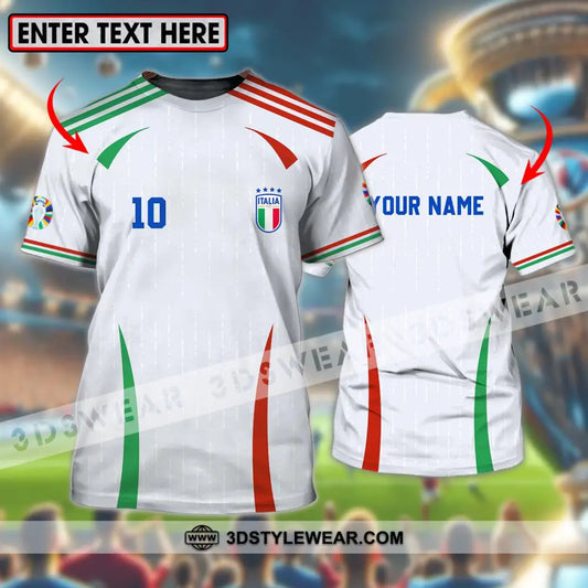 Unisex Shirt - Custom Name And Number Euro 2024 Italy Team T-Shirt