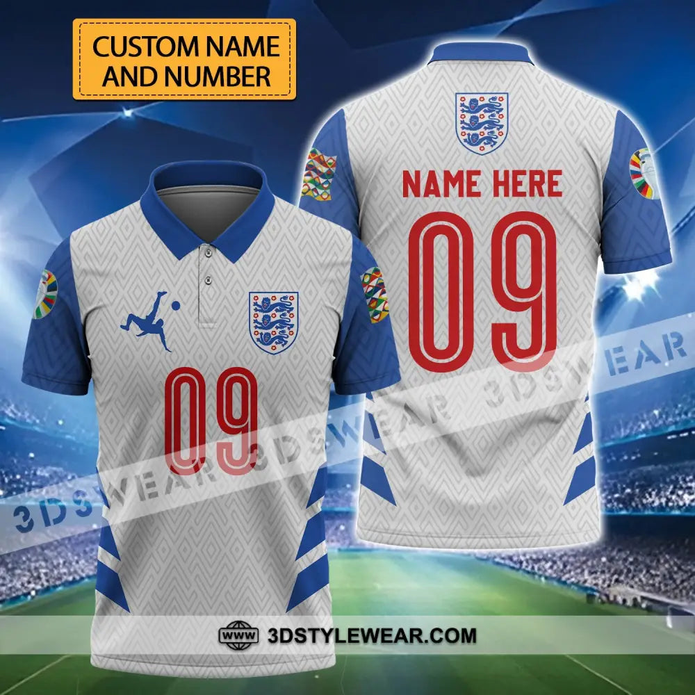 Unisex Shirt - Custom Name And Number Euro 2024 Logo England Team T-Shirt