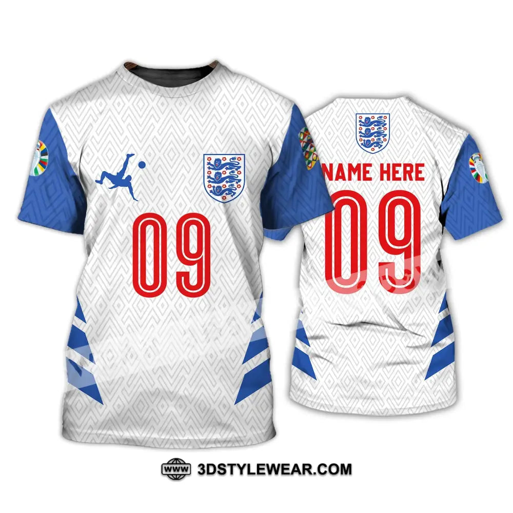 Unisex Shirt - Custom Name And Number Euro 2024 Logo England Team T-Shirt / S T-Shirt